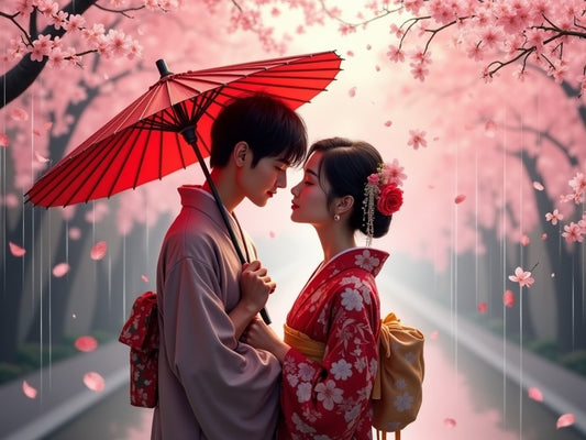 Diamond Painting Coppia sotto i Ciliegi