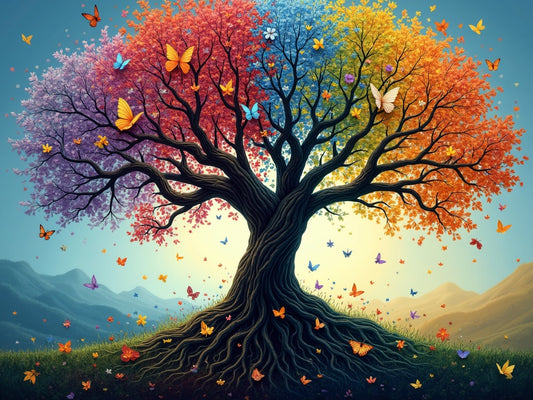 Albero della Vita Quattro Stagioni Diamond Painting