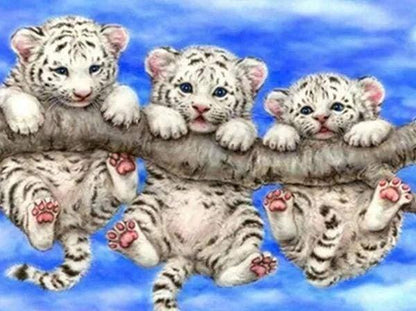 Pittura a diamante Neonati Tigri dispettose Tigers mischievous - Diamond Painting Italia