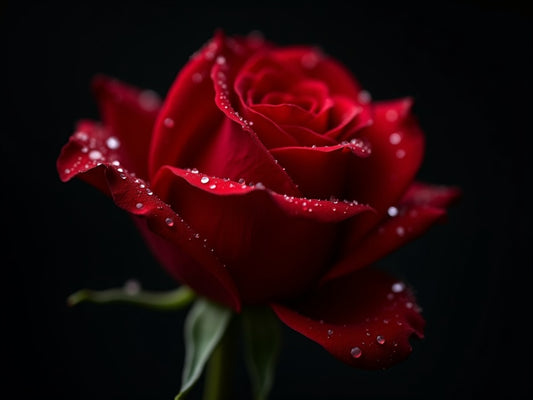 Diamond Painting Rosa Rossa con Rugiada