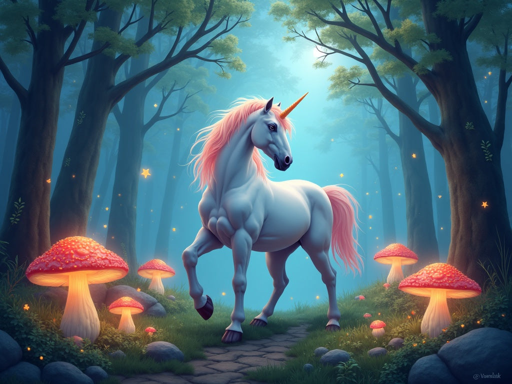 Diamond Painting Unicorno nella Foresta Incantata