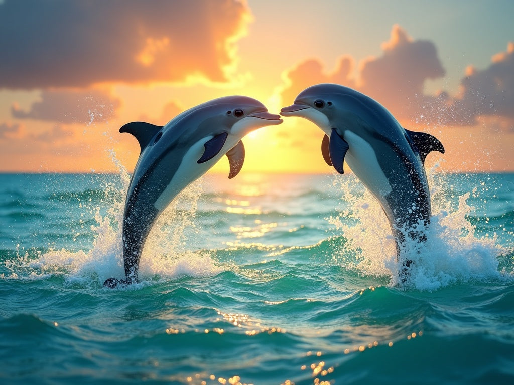 Diamond Painting Delfini al Tramonto