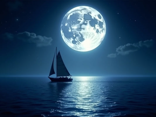 Diamond Painting Luna Piena sull'Oceano